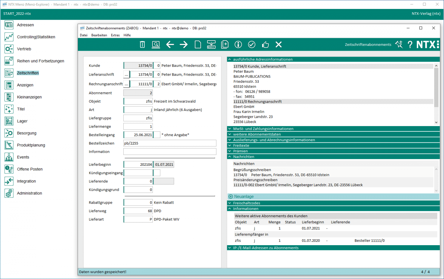Verlagssoftware GRÜN NTX