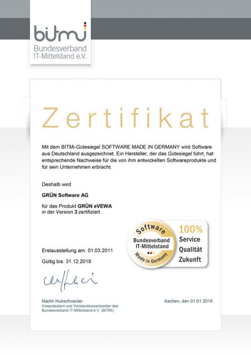 Software made in Germany - Certificate 2018