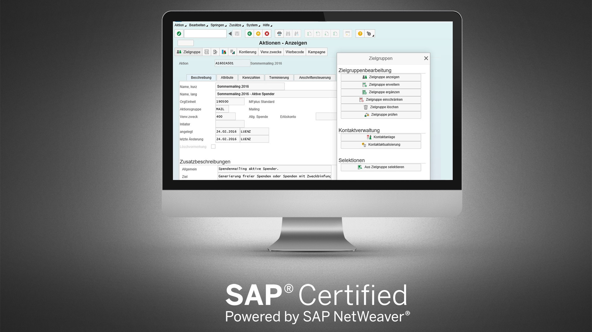 GRÜN MFplus ist erneut von SAP zertifiziert worden.