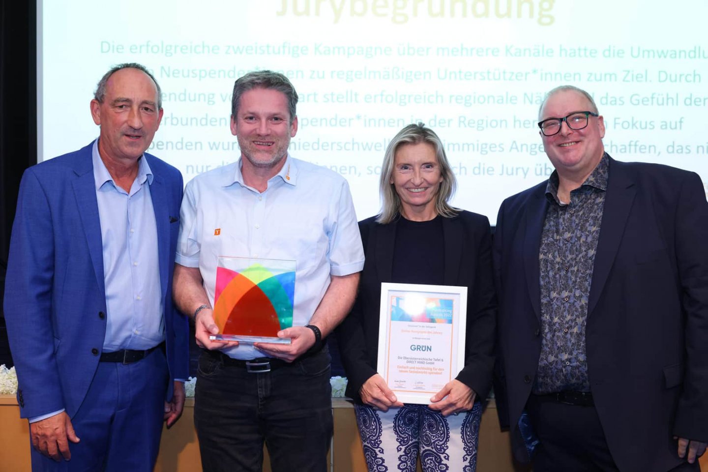 Die Oberösterreichische Tafel mit GRÜN Fundraising Award ausgezeichnet