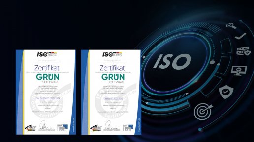 Zertifikate ISO 27001 und ISO 9001 der GRÜN Software Group