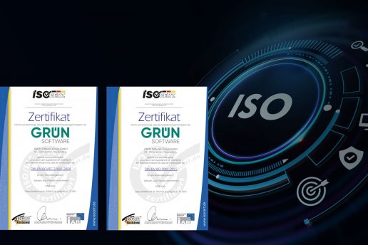 Zertifikate ISO 27001 und ISO 9001 der GRÜN Software Group