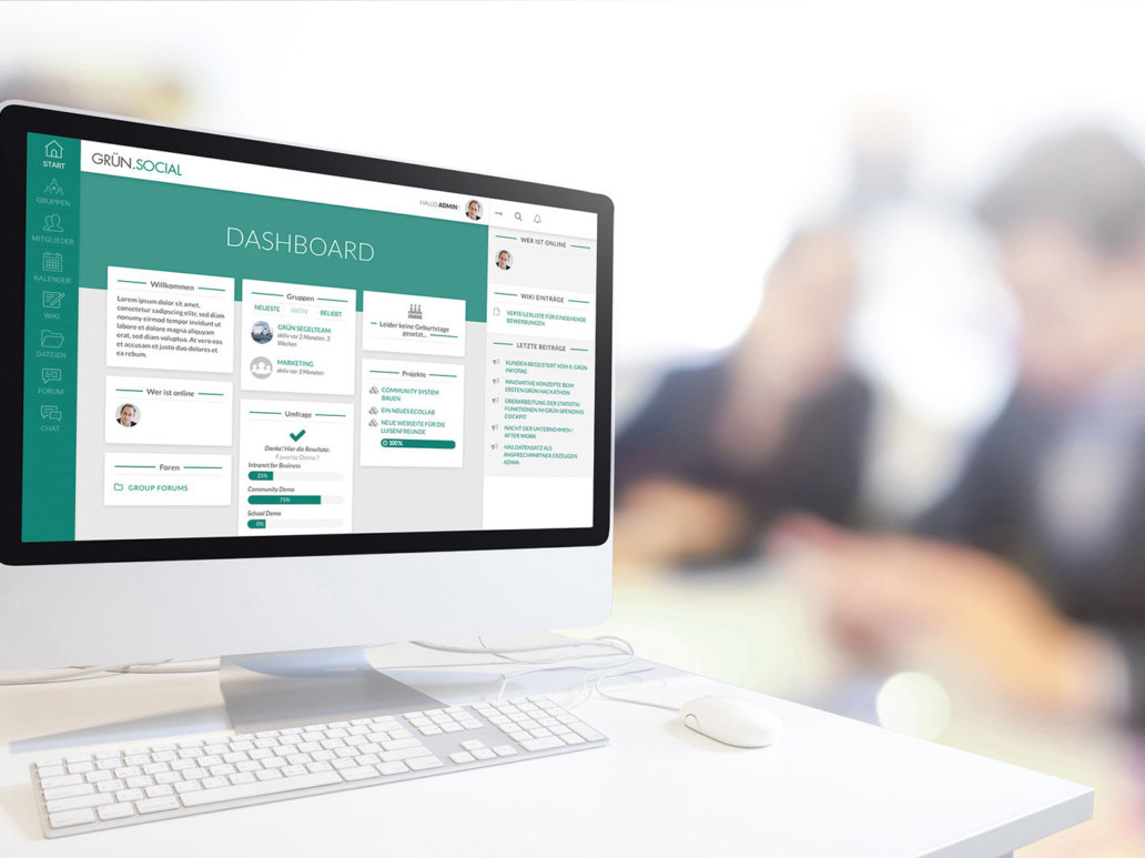 GRÜN.SOCIAL ist die neue Online Social-Software der GRÜN Software AG für Organisationen und Unternehmen.
