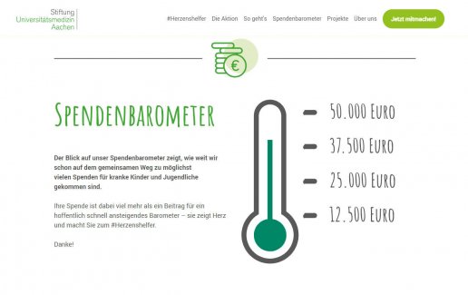 Donation barometer of the online fundraising tools by GRÜN spendino.