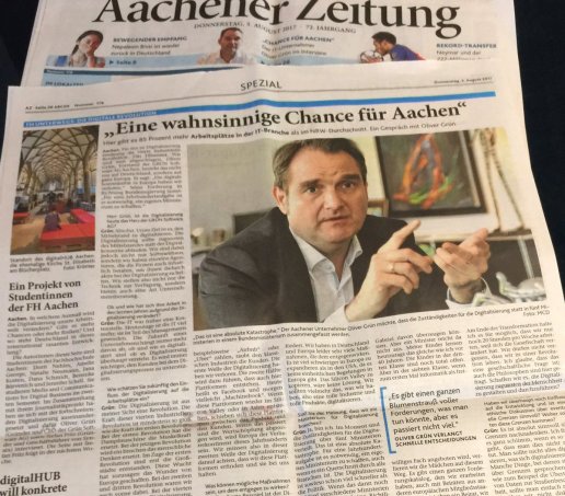 The Aachener Zeitung published a basic interview with Oliver Grün on August 3, 2017.