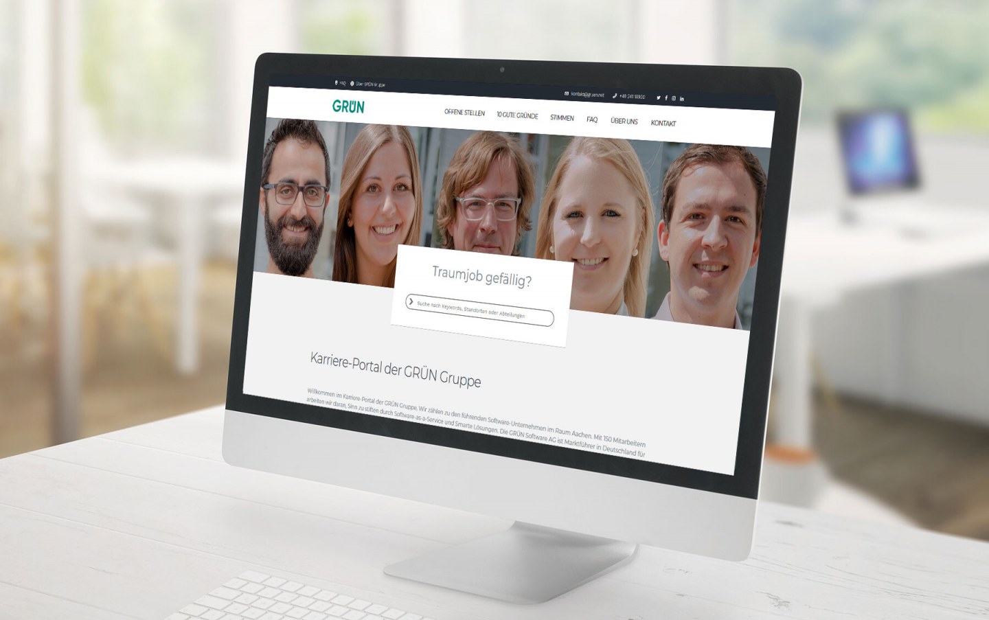 Das neue Karriere-Portal der GRÜN Software AG ist online.