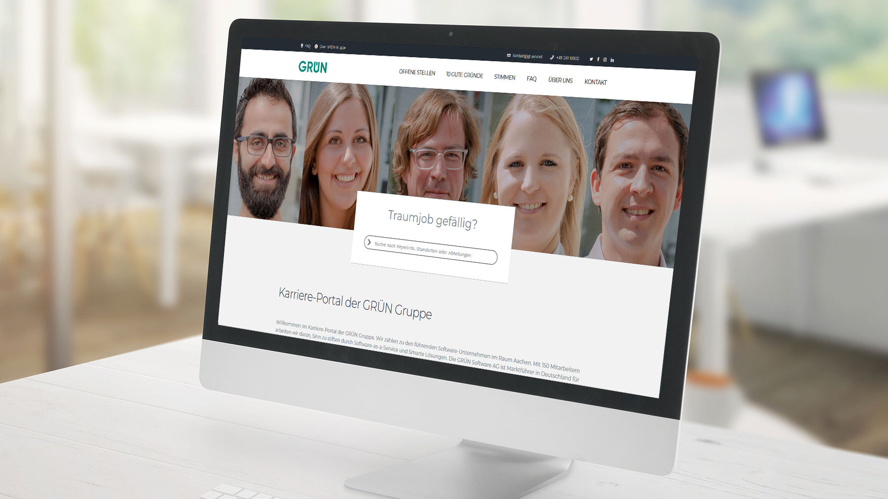 Das neue Karriere-Portal der GRÜN Software AG ist online.