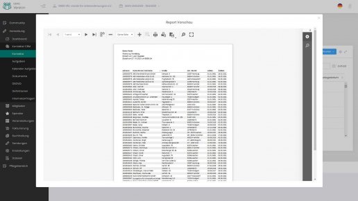 Reporting in der Online-Mitgliederverwaltung GRÜN membrs.