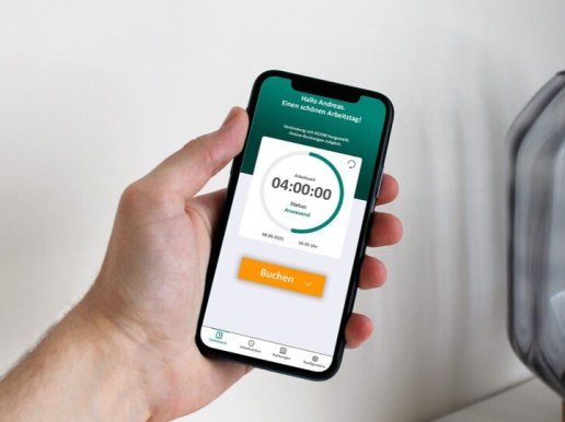 Die App zur Zeiterfassung: GR&Uuml;N mZICOM