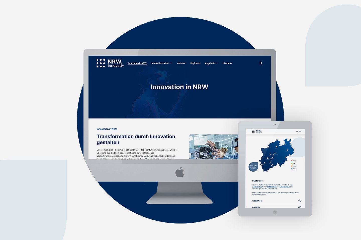 Die Website nrwinnovativ.de wurde von der Digitalagentur giftGRÜN als Teil des Projekts NRW.innovativ gelauncht.