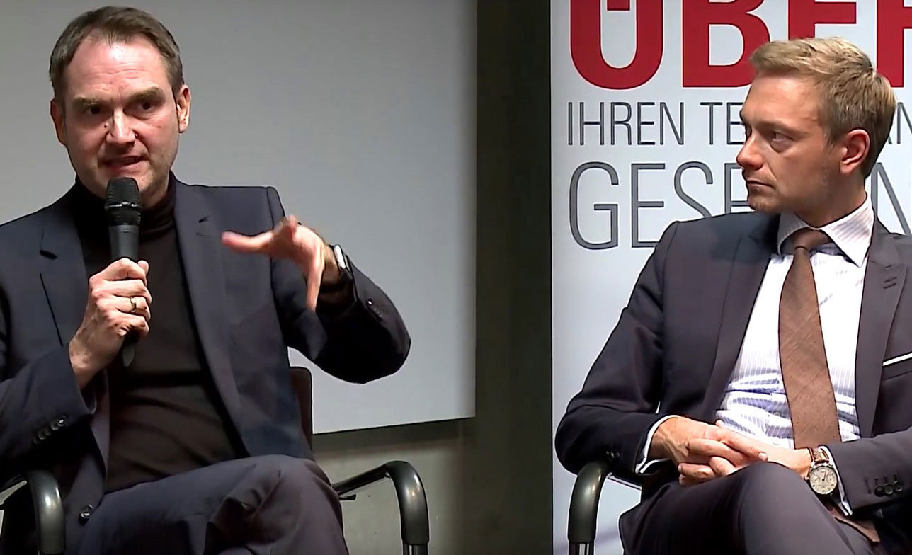 GRÜN CEO Dr. Oliver Grün diskutiert mit FDP-Chef Christian Lindner.