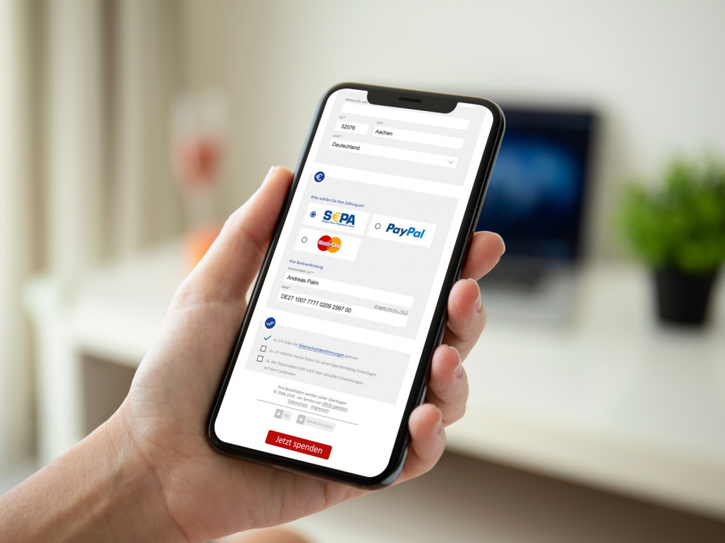 Online Spendenformular GRÜN spendino
