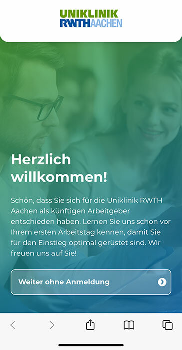 Willkommen in der Progressive Web App der Uniklinik Aachen.