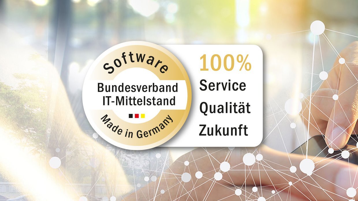 In GRÜN Software Group GmbH was also awarded the "Software Made in Germany" and "Software Hosted in Germany" seals of approval by the Bundesverband IT Mittelstand eV (BITMi) in 2022.