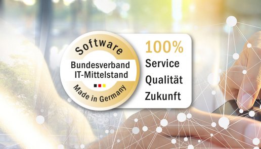 Die GRÜN Software Group GmbH wurde auch 2022 vom Bundesverband IT Mittelstand e.V. (BITMi) mit den Gütesiegeln „Software Made in Germany“ und „Software Hosted in Germany“ ausgezeichnet.