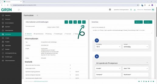 Spenden sammeln per QR-Code in GRÜN spendino