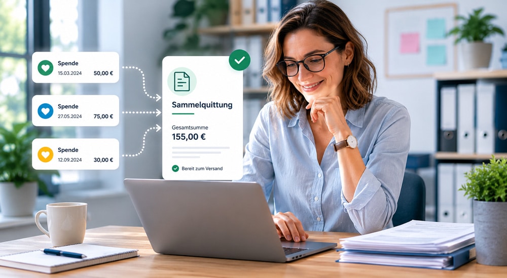 Sammelquittungen für Spenden automatisiert erstellen und verwalten