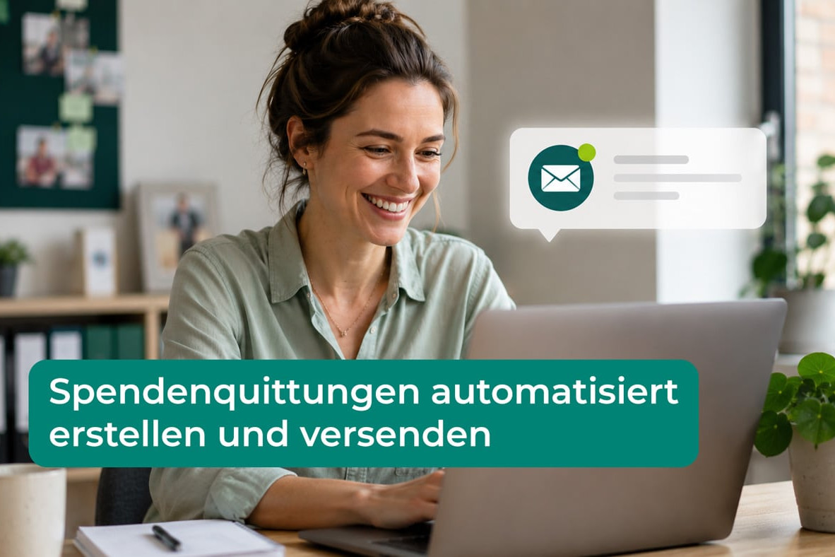 Spendenquittungen automatisiert erstellen am Laptop