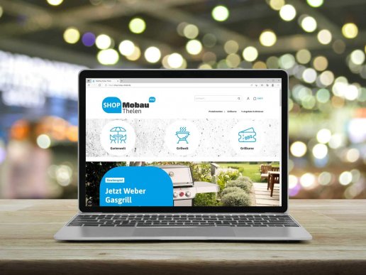 Webshop Mobau Thelen with connection to the merchandise management of GRÜN TeamServ.