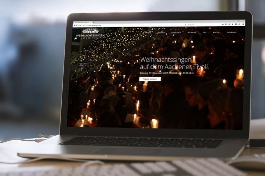 The new website for Christmas singing at the Tivoli in Aachen was created by GRÜN Software AG completely revised.